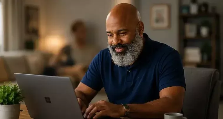 Friendly Joynity support at home with a laptop